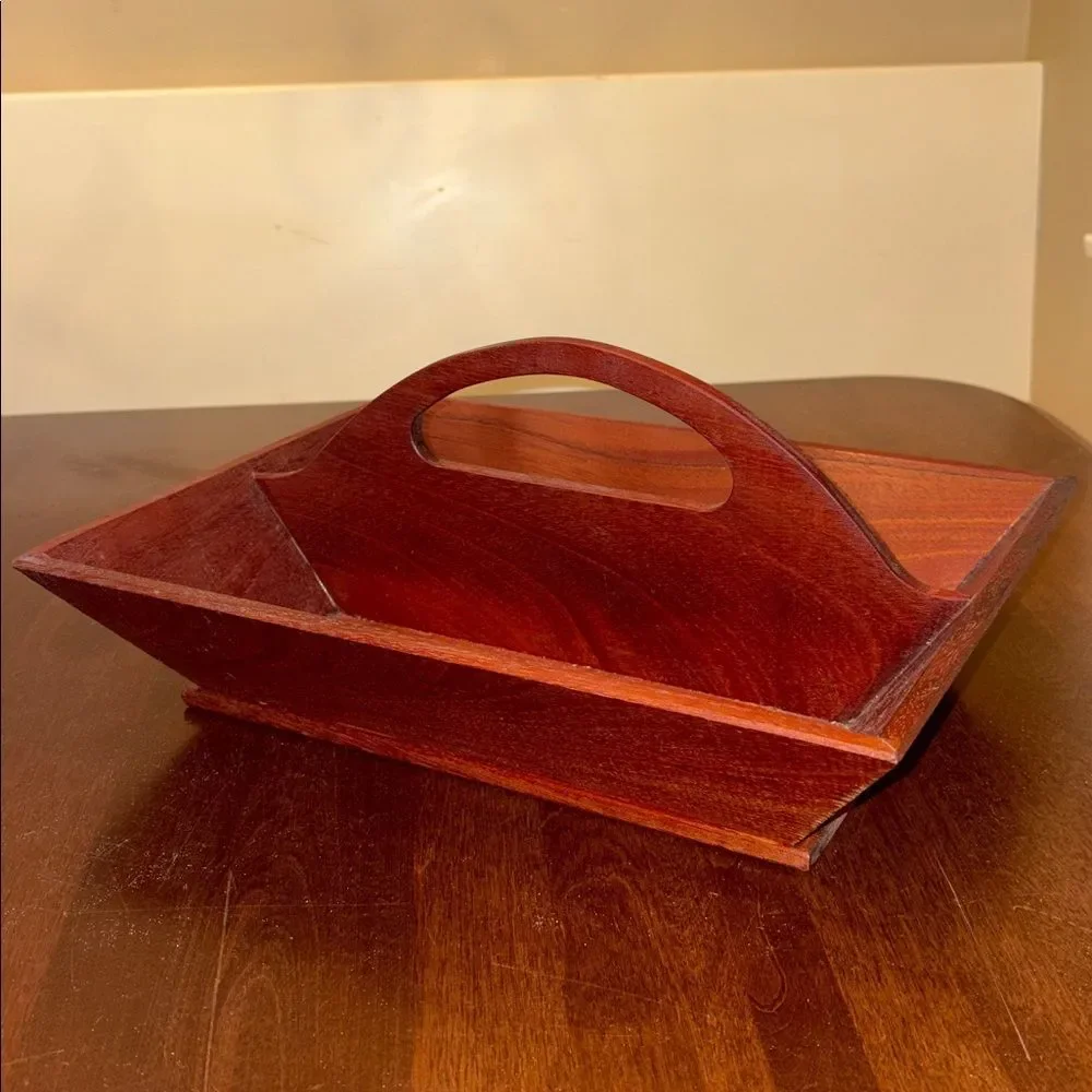 Rustic Wooden Utensil Carrying Tray